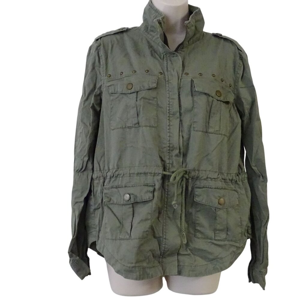 Seventeen Green Utility Jacket Juniors Size XL Cinch Waist Military Y2K Grunge